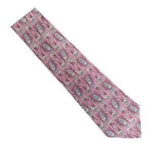 Henry Grethel Men Necktie 100% Silk Geometric Purple Gray Blue Size 57x4 - NWOT